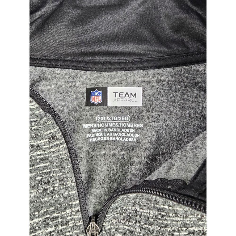 Team Apparel New Orleans Saints Heather Grey 1/4 Zip Pullover Sweatshirt Men 2Xl - Picture 9 of 14